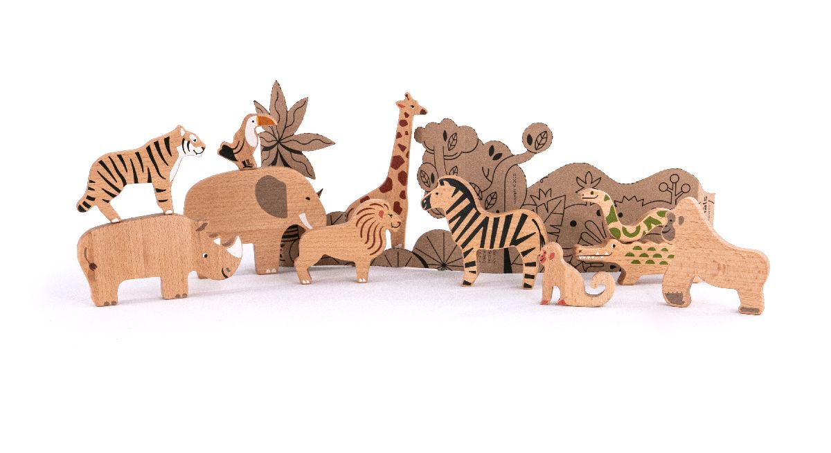 Wild animals – Jungle & savanna • BAJO wooden toys